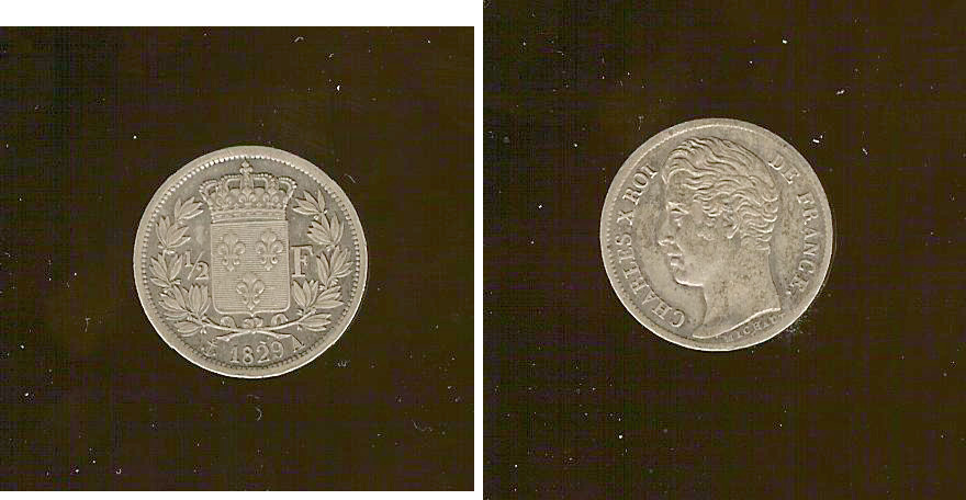 1/2 franc Charles X 1829 Paris SUP